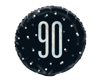 Balon foliowy UQ 18" Glitz, groszki z nadr. 90, czarny