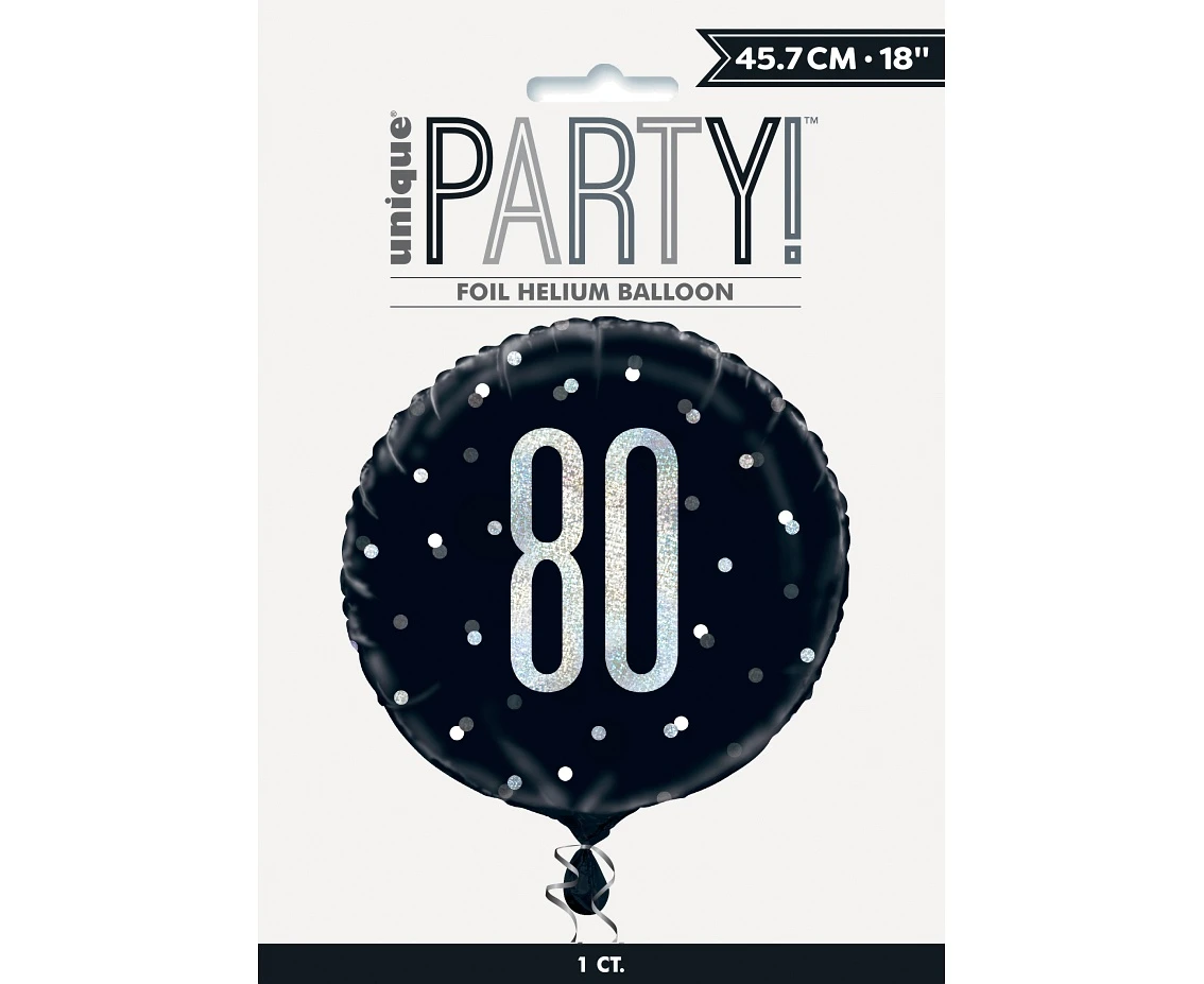 Balon foliowy UQ 18" Glitz, groszki z nadr. 80, czarny