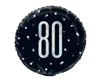 Balon foliowy UQ 18" Glitz, groszki z nadr. 80, czarny