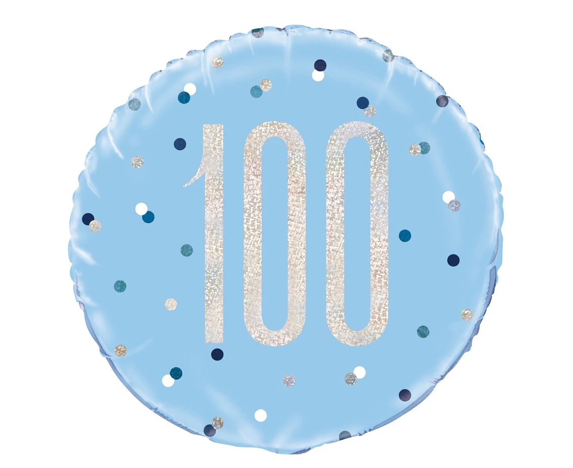 Balon foliowy UQ 18" Glitz, groszki z nadr. 100, niebieski