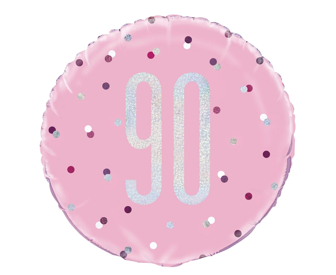 Balon foliowy UQ 18" Glitz, groszki z nadr. 90, różowy