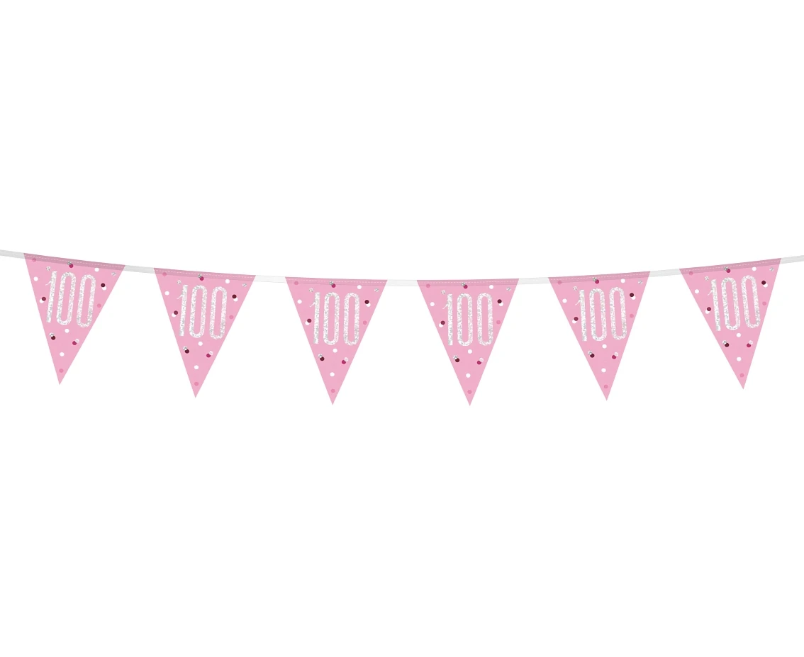 Banner Glitz 100, z flagami, różowy, 274 cm