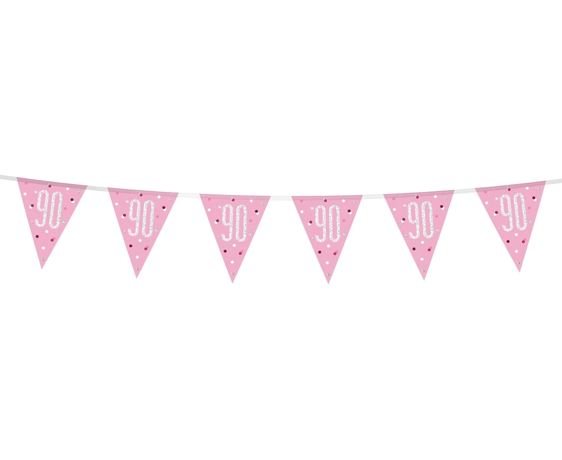 Banner Glitz 90, z flagami, różowy, 274 cm