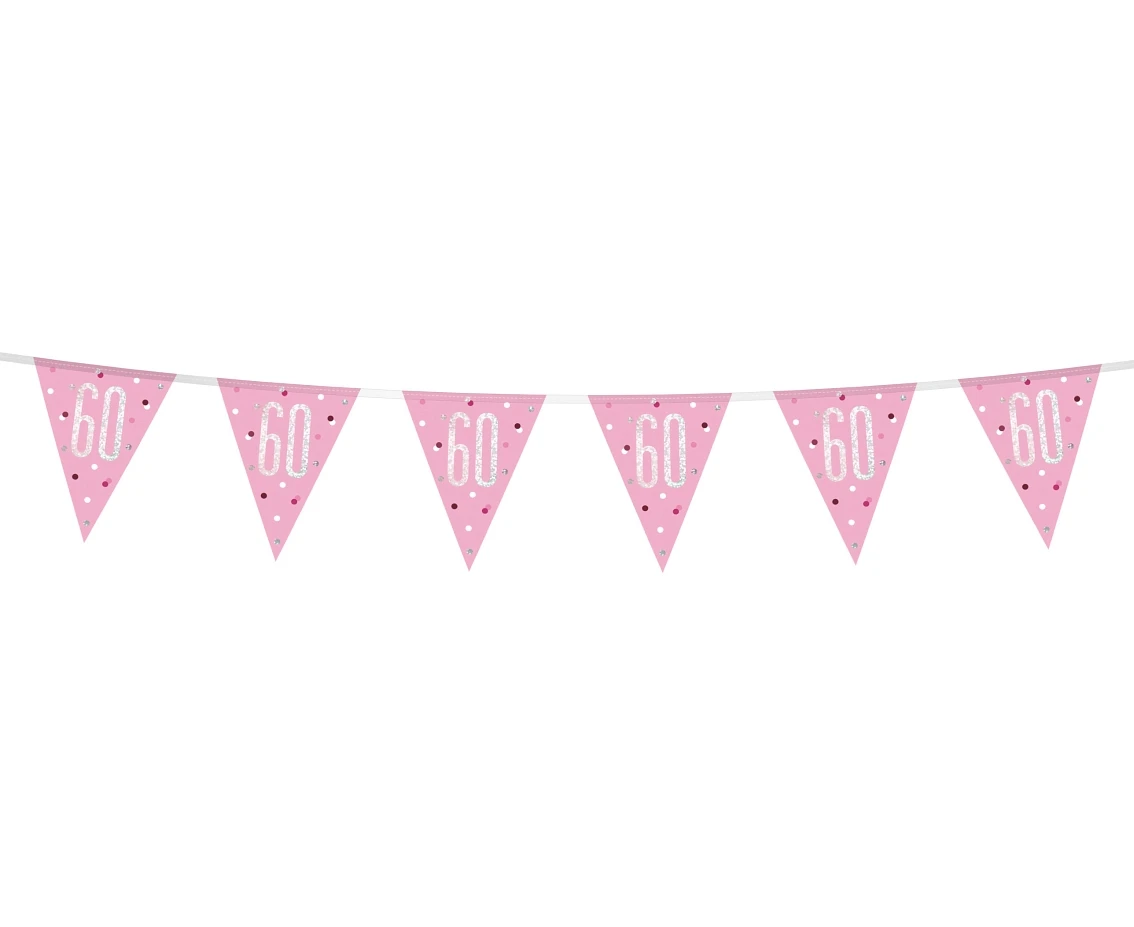Banner Glitz 60, z flagami, różowy, 274 cm