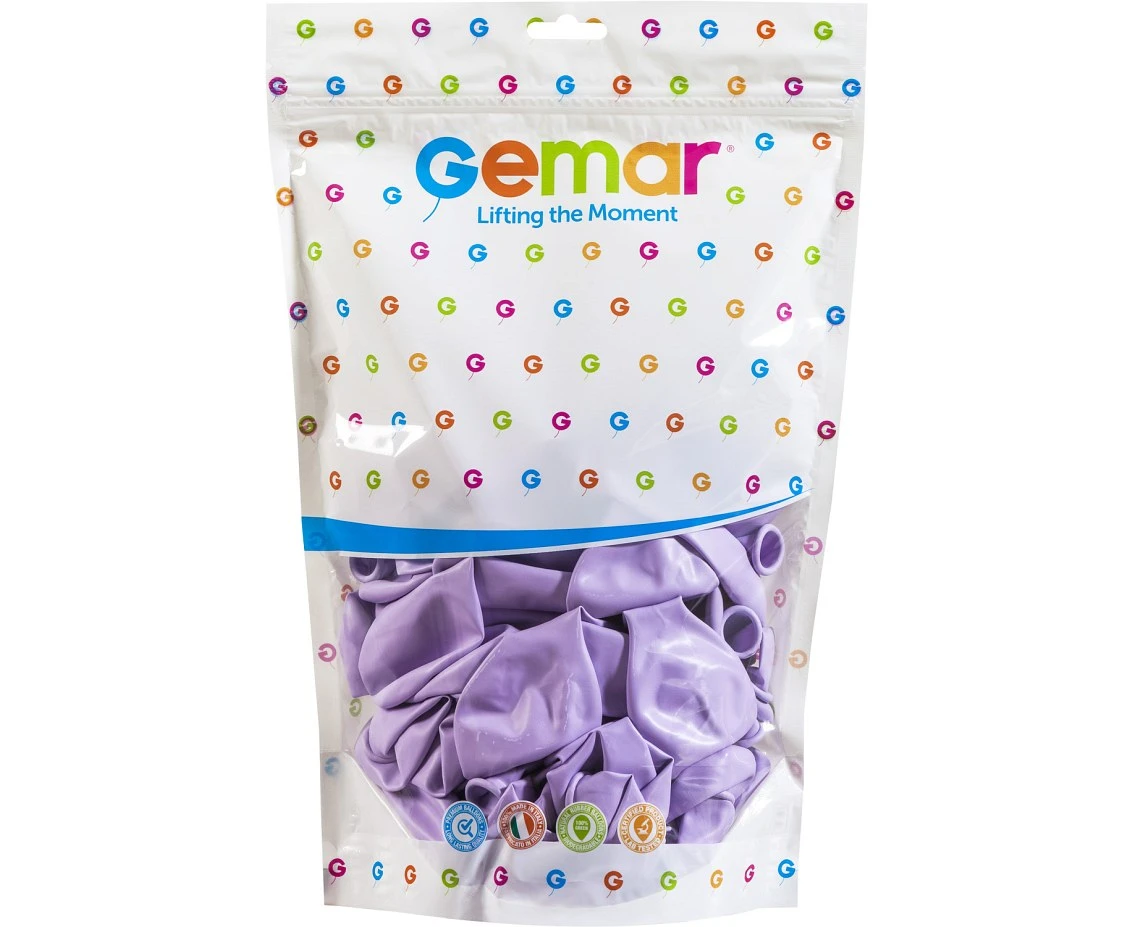 Balony Gemar 13", pastel liliowe macaron, 50szt.
