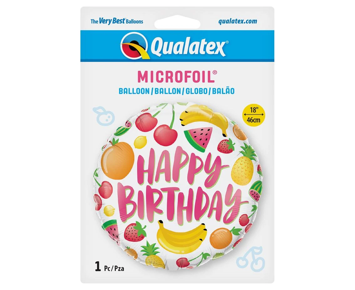 Balon foliowy 18" QL RND Urodzinowe owoce KK