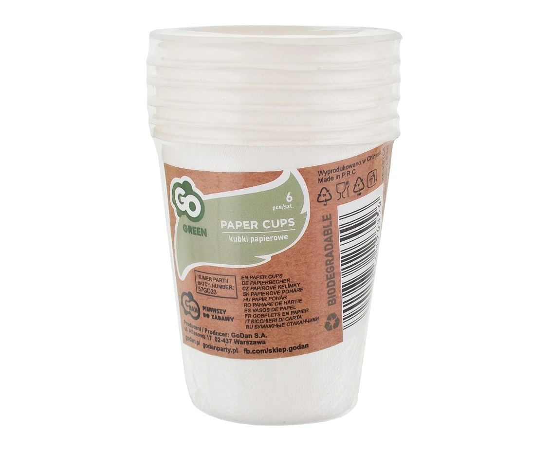 Kolekcja Eko Kubeczki 260 ml (z trzciny cukr.), 6 szt.