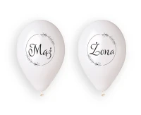 Balony Gemar 13", premium hel mąż i żona (w kółeczku), metalik, 4szt. KK