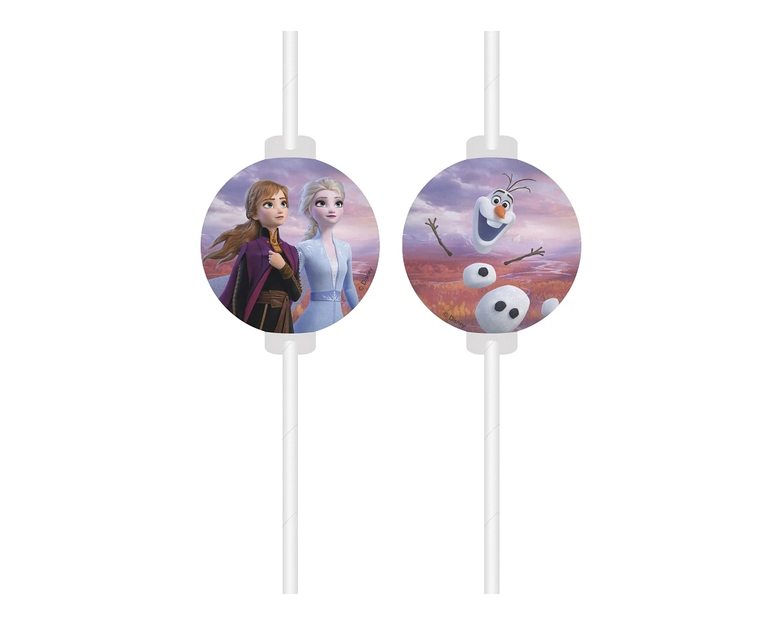 Rurki (słomki) papierowe z medalionem Frozen 2, 4 szt. KK