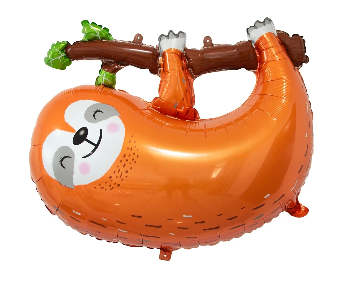 Balon foliowy Leniwiec, 68x55 cm, brązowy KK