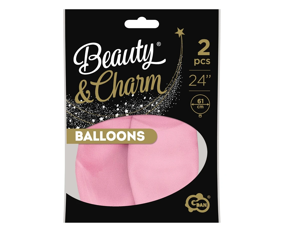 Balony B&C 24", macaron bladoróżowe, 2szt.