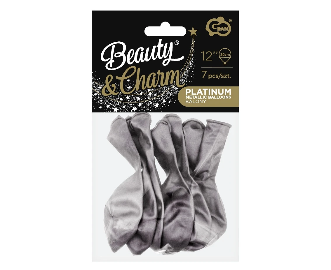 Balony B&C 12", platyna grafitowe, 7szt.