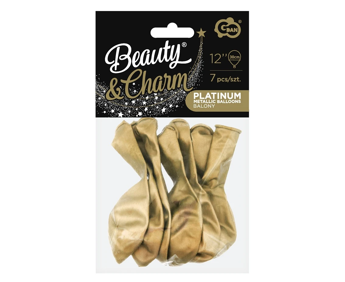 Balony B&C 12", platyna jasnozłote, 7szt.