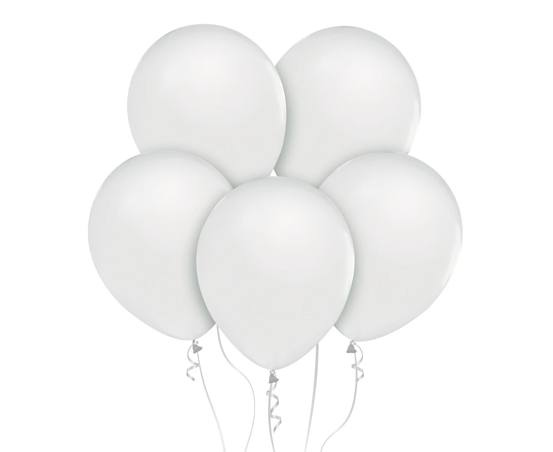 Balony B&C 12", metalik białe, 10szt.