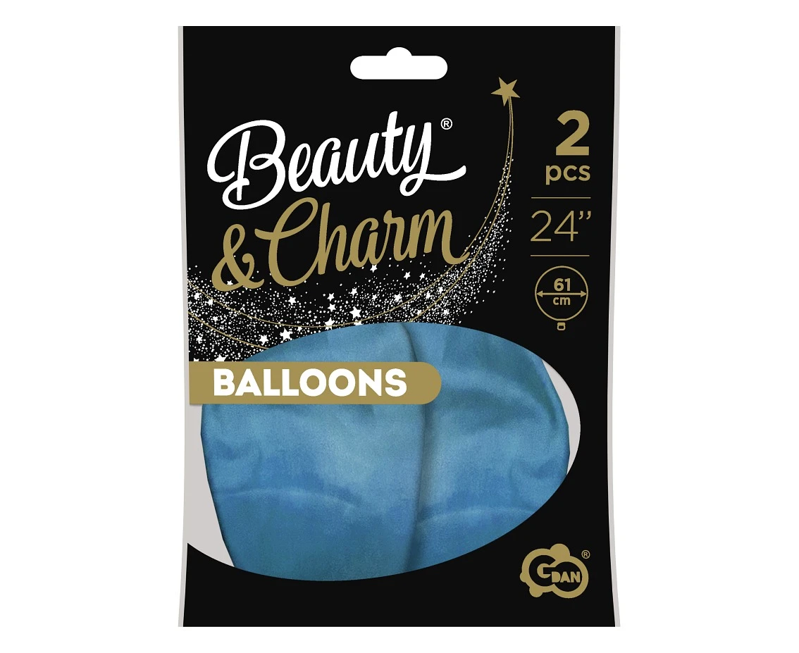 Balony B&C 24", platyna jasnoniebieskie, 2szt.