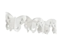 Girlanda papierowa Elegant butterfly, biala, 3 m