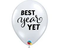 Balony Anagram 11", QL "Best year yet", transparentne, 25szt. KK