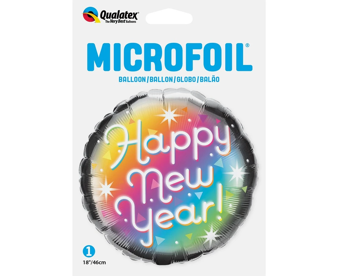 Balon foliowy 18" QL RND "Happy new year" (pryzmatyczny) KK