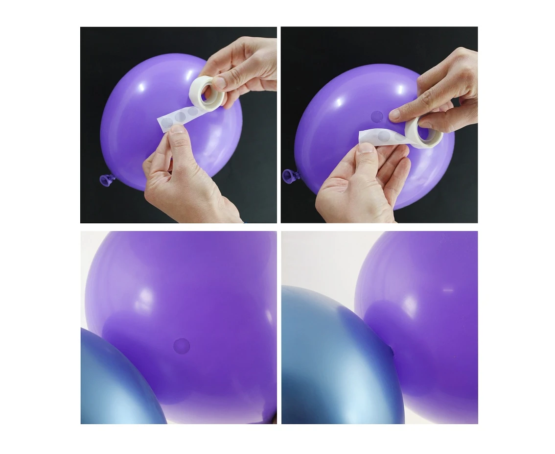 Krążki dwustronnie klejące do łączenia balonów, 100 szt.