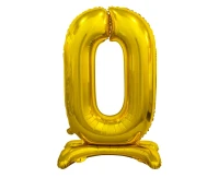 Balon foliowy B&C Cyfra stojąca 0, złota, 74 cm AA