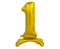 Balon foliowy B&C Cyfra stojąca 1, złota, 74 cm AA