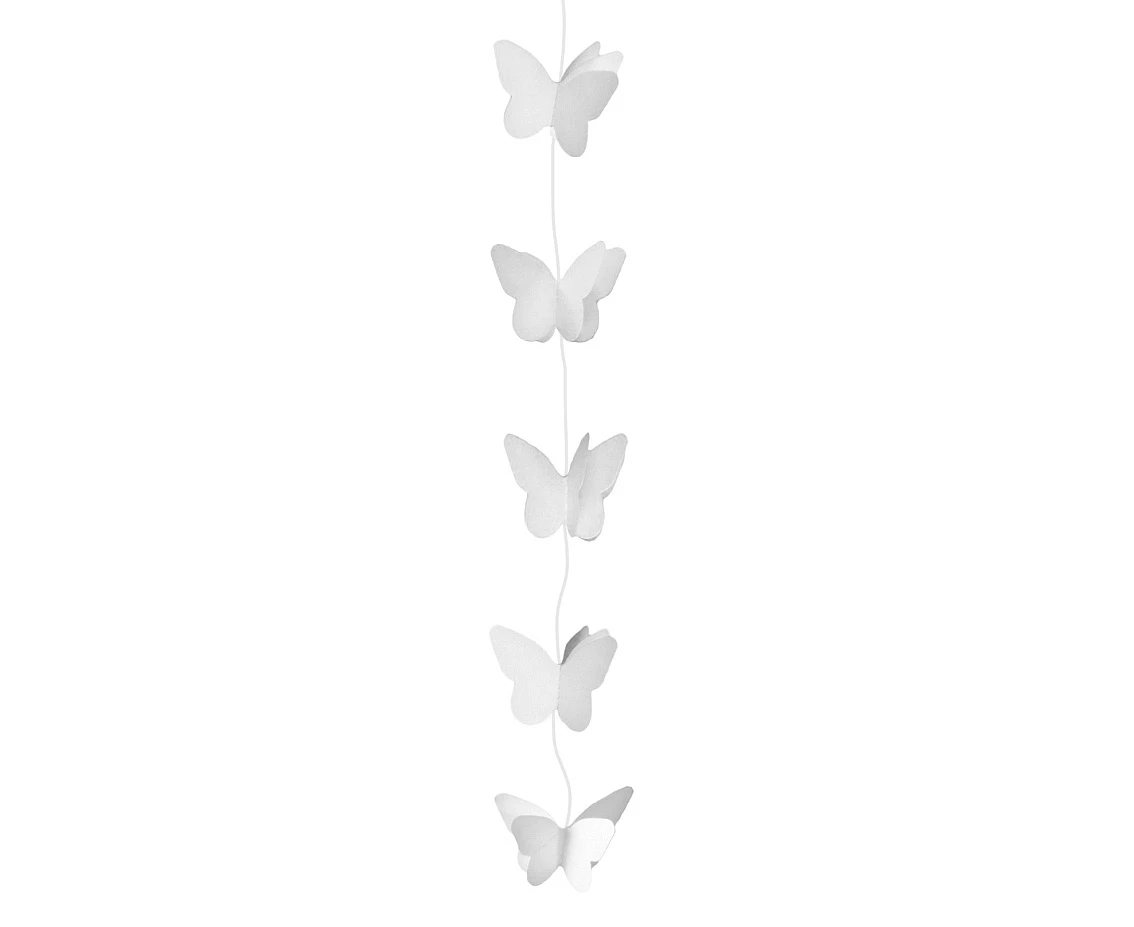 Dekoracja wisząca Motylki Białe, rozm. 7.5 cm, 200 cm KK