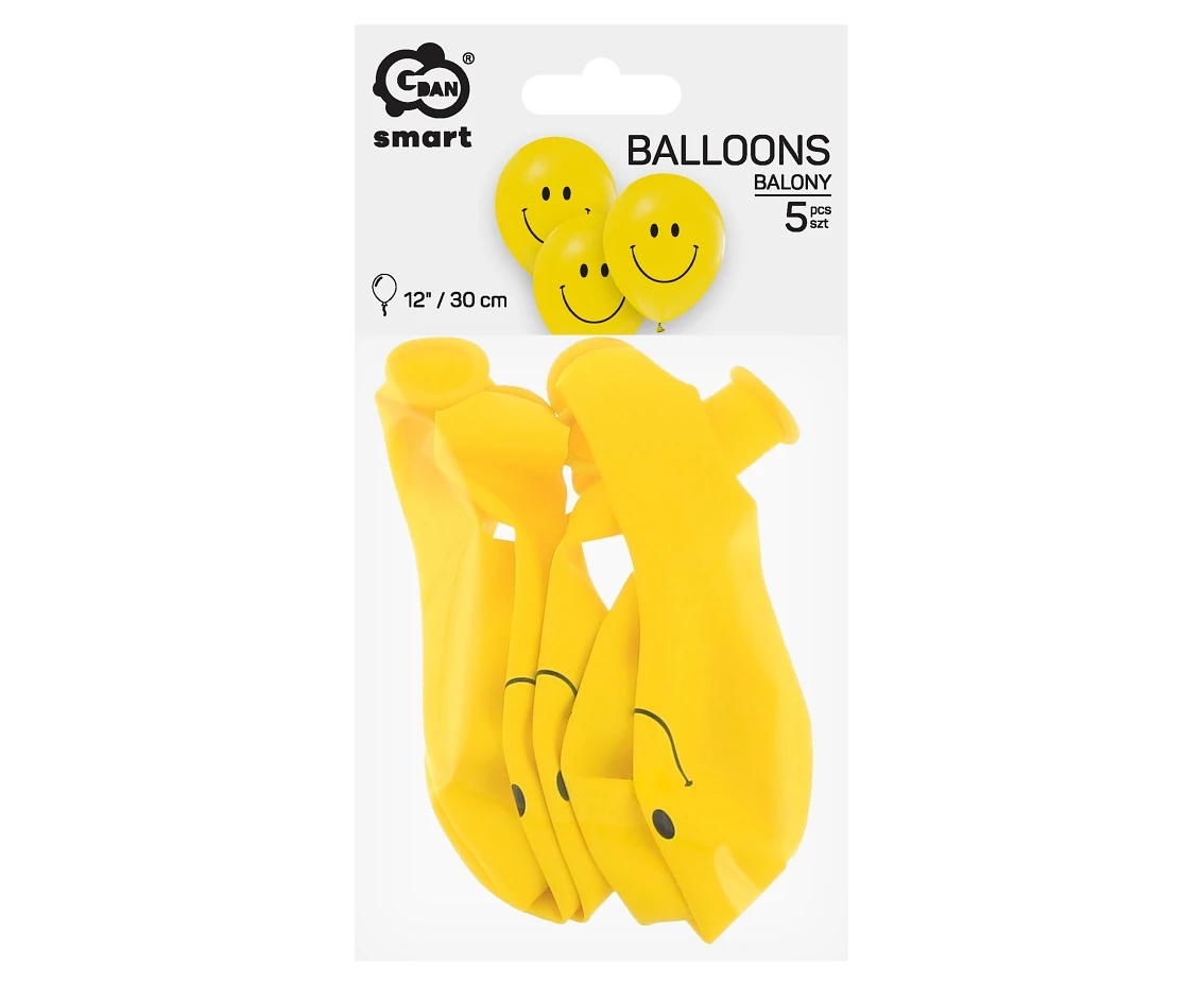Balony Uśmiechy, 12"/ 5 szt.