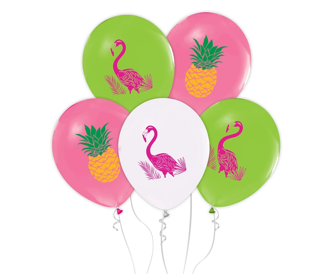 Balony Flamingi i Ananasy, 12 cali/ 5 szt.