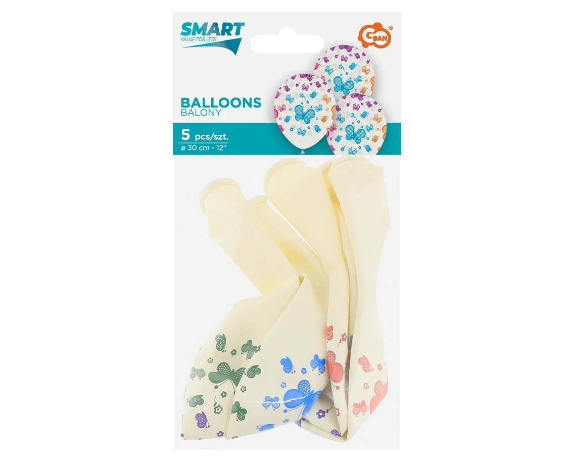 Balony Motylki, 12"/ 5 szt.