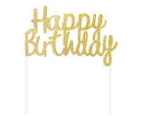 Dekoracja papierowa  B&C Happy Birthday, złota, 11x14 cm