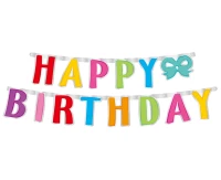 Girlanda papierowa Happy Birthday, kolorowa, 160x14 cm KK
