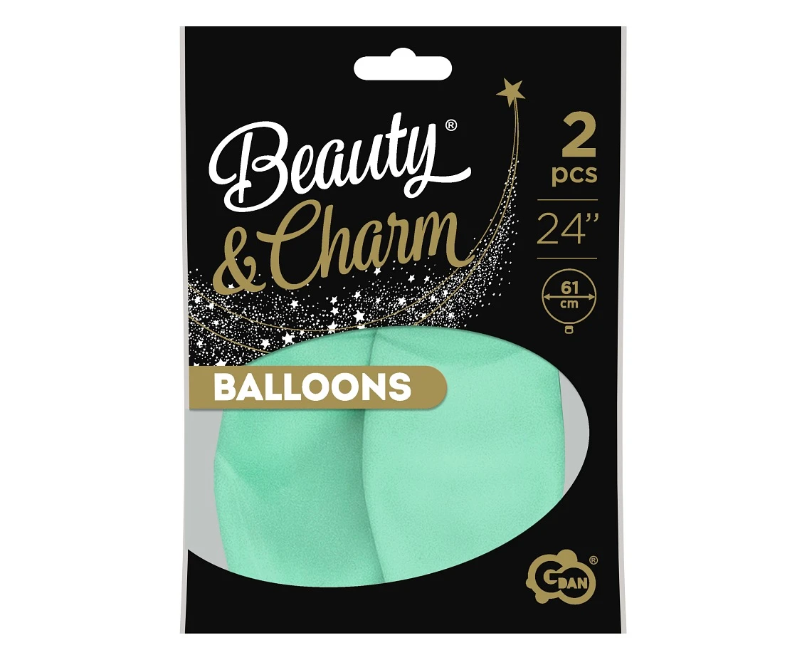 Balony B&C 24", macaron zielone, 2szt.