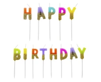 Świeczki pikery Happy Birthday, z brokatem KK