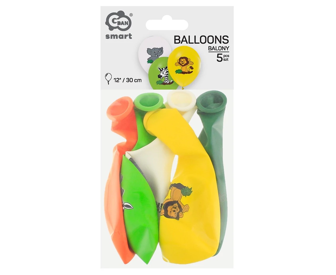 Balony Safari, 12 cali/ 5 szt.