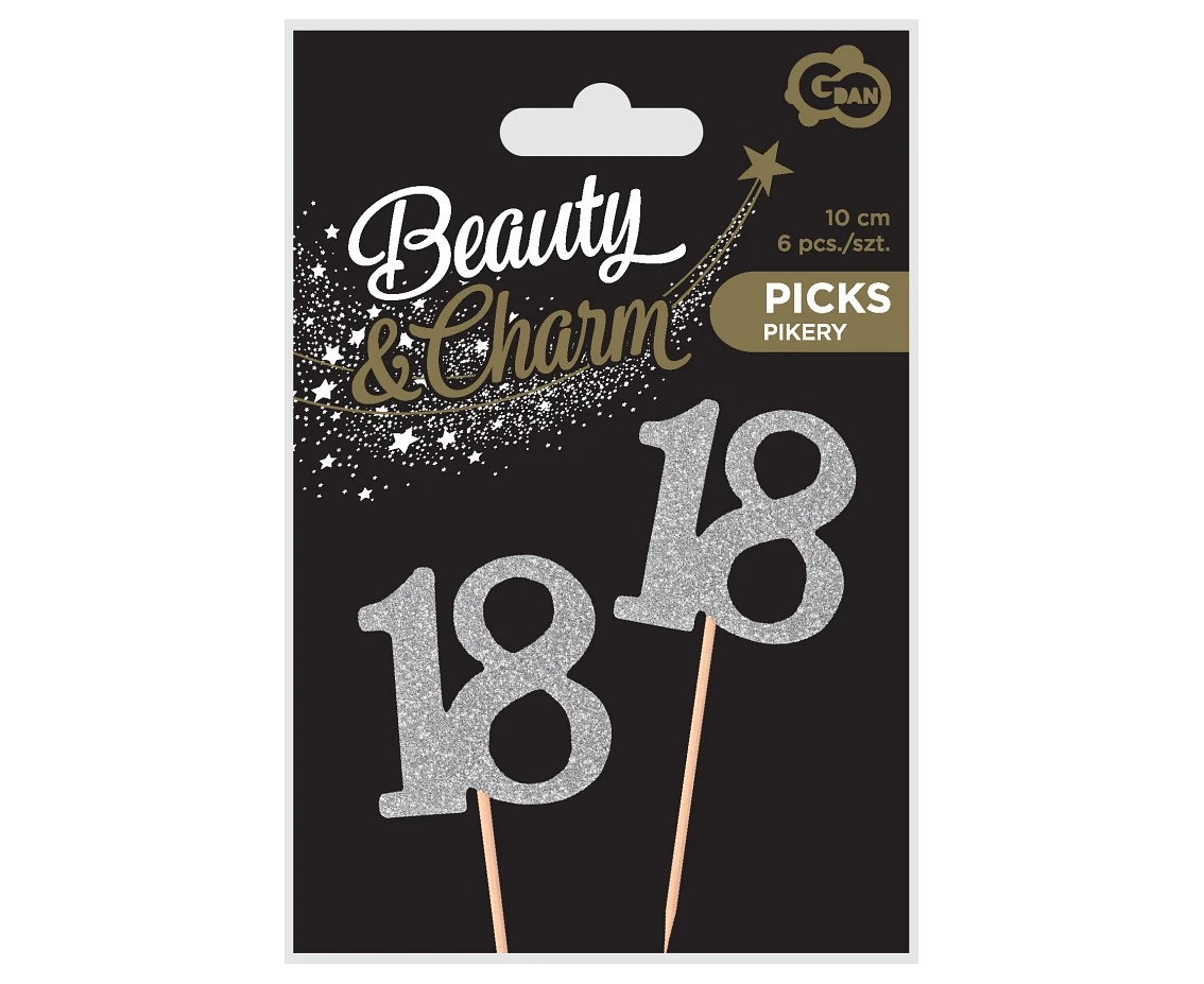 Piker B&C 18, srebrny, 6 szt.