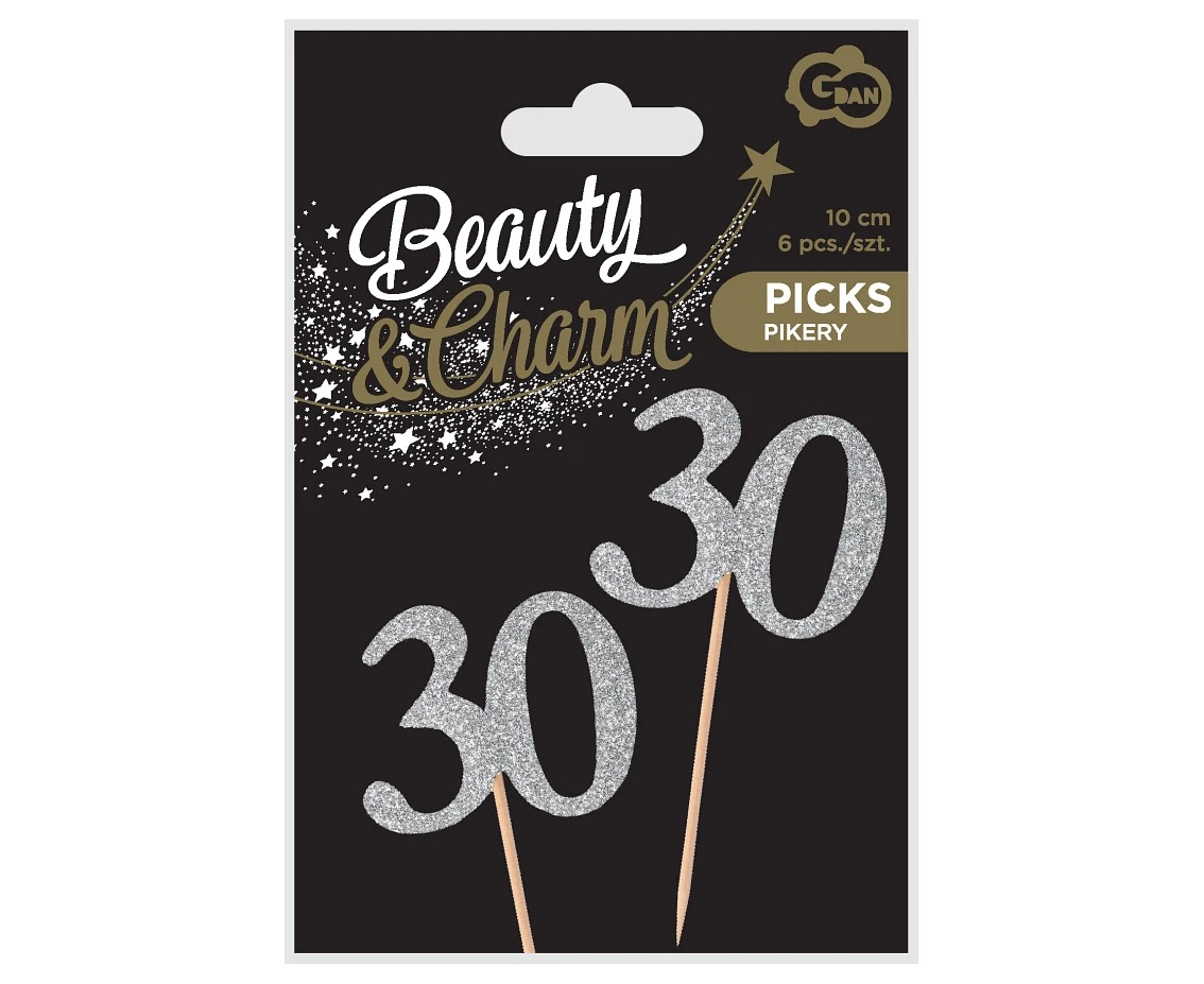 Piker B&C 30, srebrny, 6 szt.