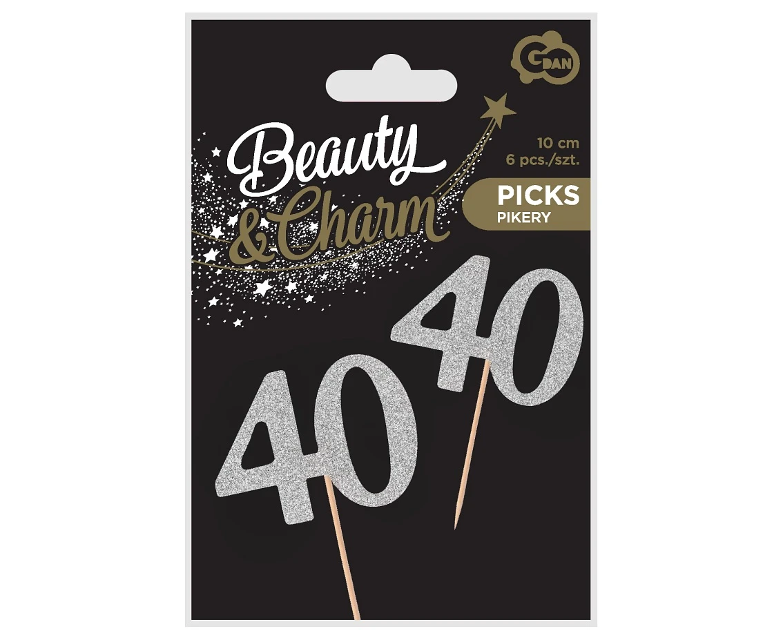 Piker B&C 40, srebrny, 6 szt.