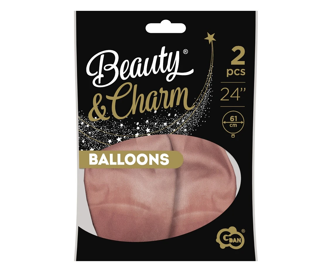 Balony B&C 24", platyna różowo-złote, 2szt.