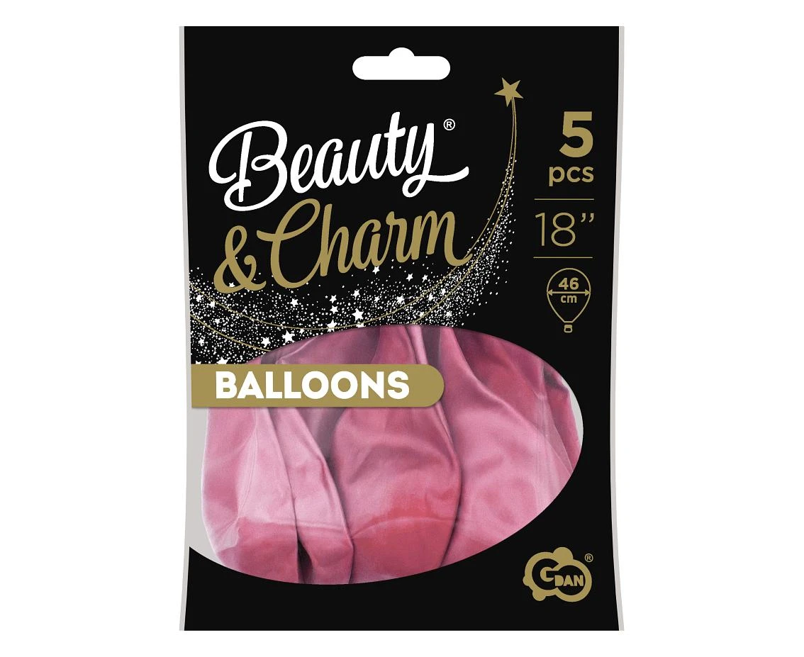 Balony B&C 18", platyna jasnoróżowe, 5szt.