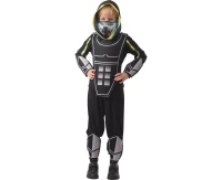 Strój dla dzieci Cyber Bohater (bluzka z kapturem, spodnie, maska reagująca na dźwięk, zbroja, ochraniacze na ręce i nogi), rozm. 110/120 cm, KK