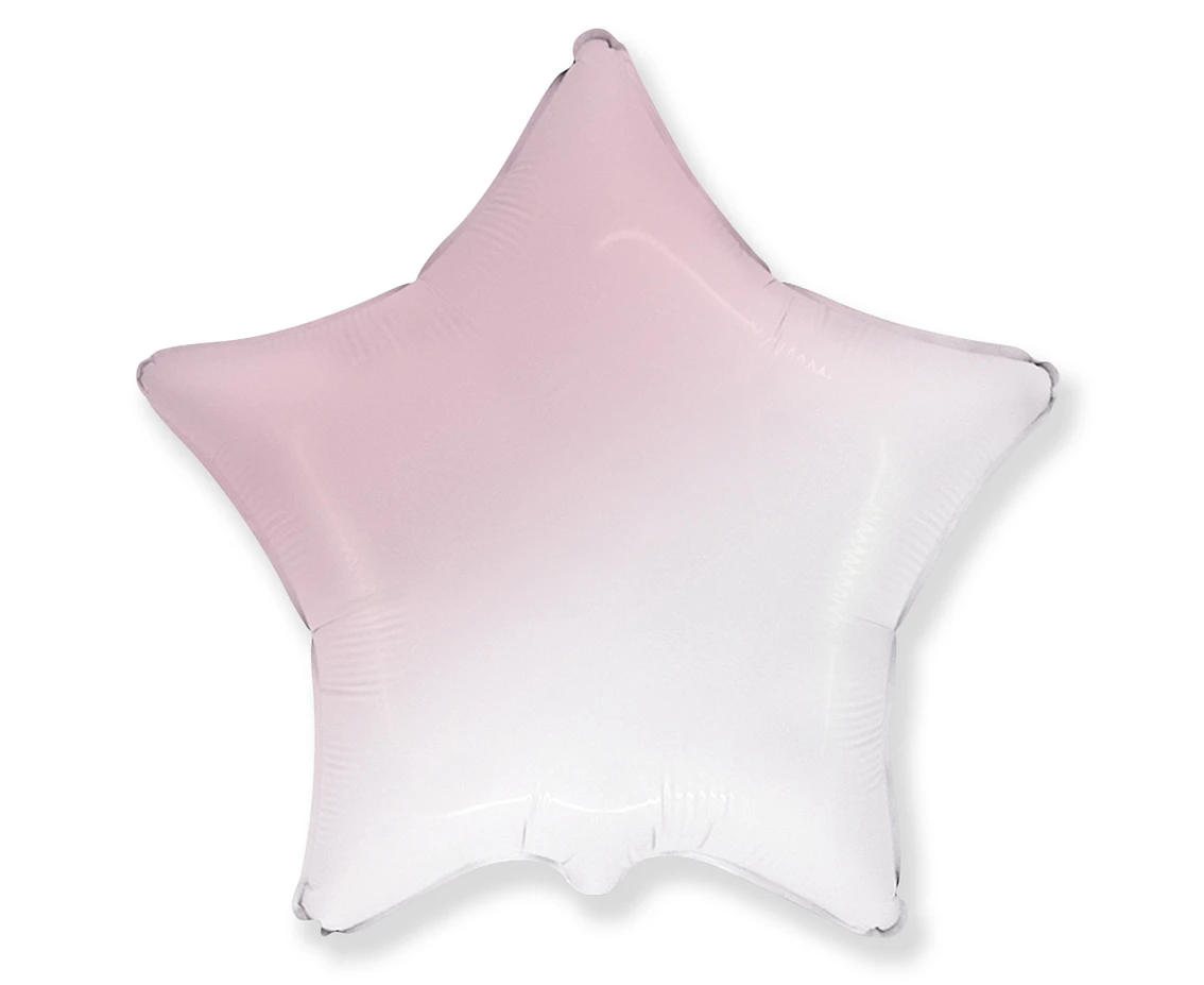 Balon foliowy 18" FX - Gwiazda (gradient biało-różowy), niepakowany