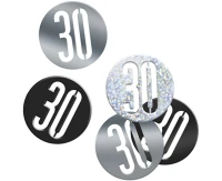 Konfetti Glitz 30, czarno-srebrny miks, 14,1 g
