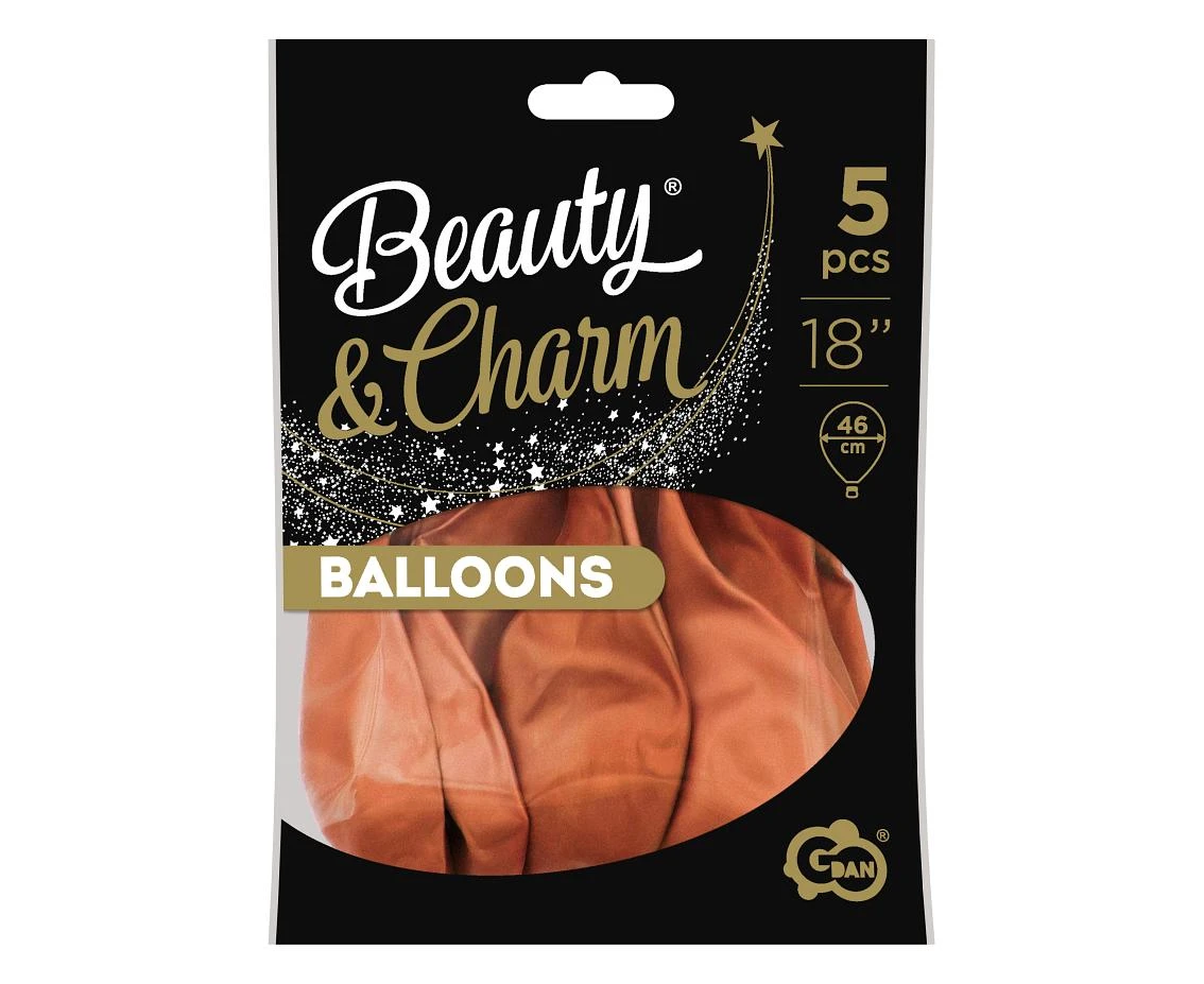 Balony B&C 18", platyna miedziane, 5szt.