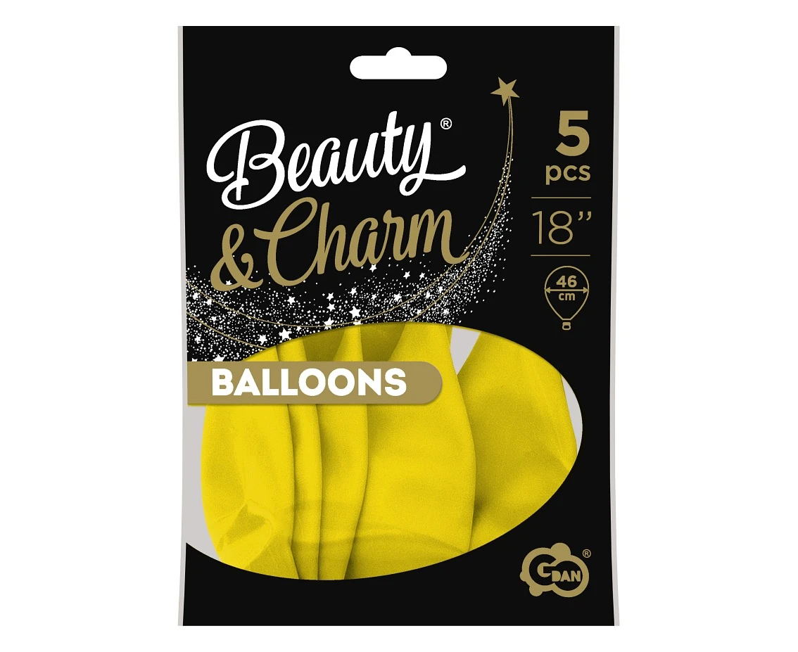 Balony B&C 18", pastel żółte, 5szt.