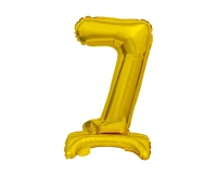 Balon foliowy B&C Cyfra stojąca 7, złota, 38 cm