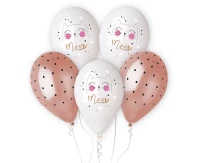 Balony Gemar 13", premium hel kotek, metalik, 5szt.