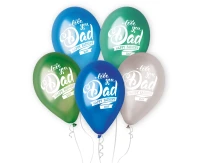 Balony Gemar 12", premium hel father’s day, metalik, 5szt. KK