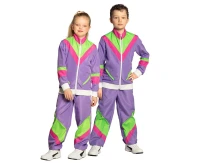 Dres dziecięcy neonowy lawendowy Retro, rozm. 7-9 lat