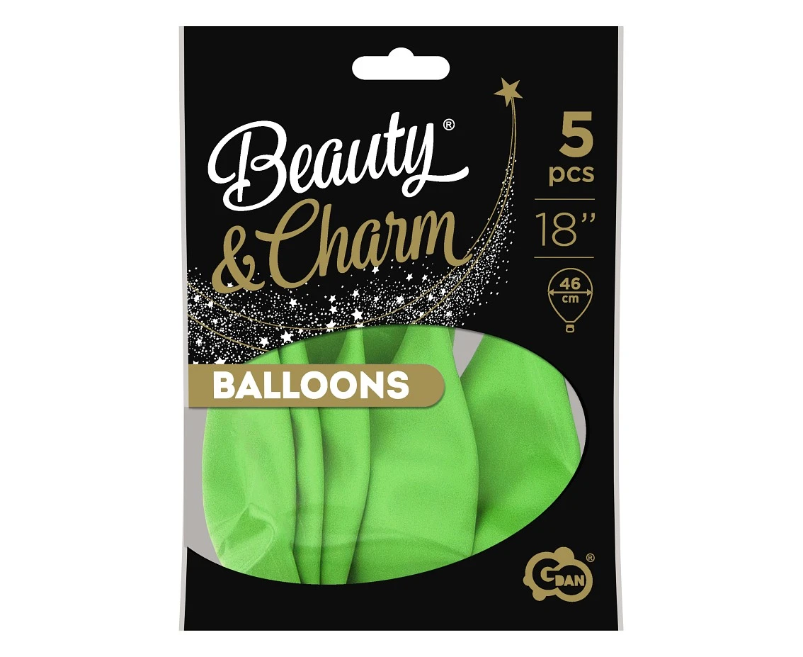 Balony B&C 18", pastel pistacjowe, 5szt.