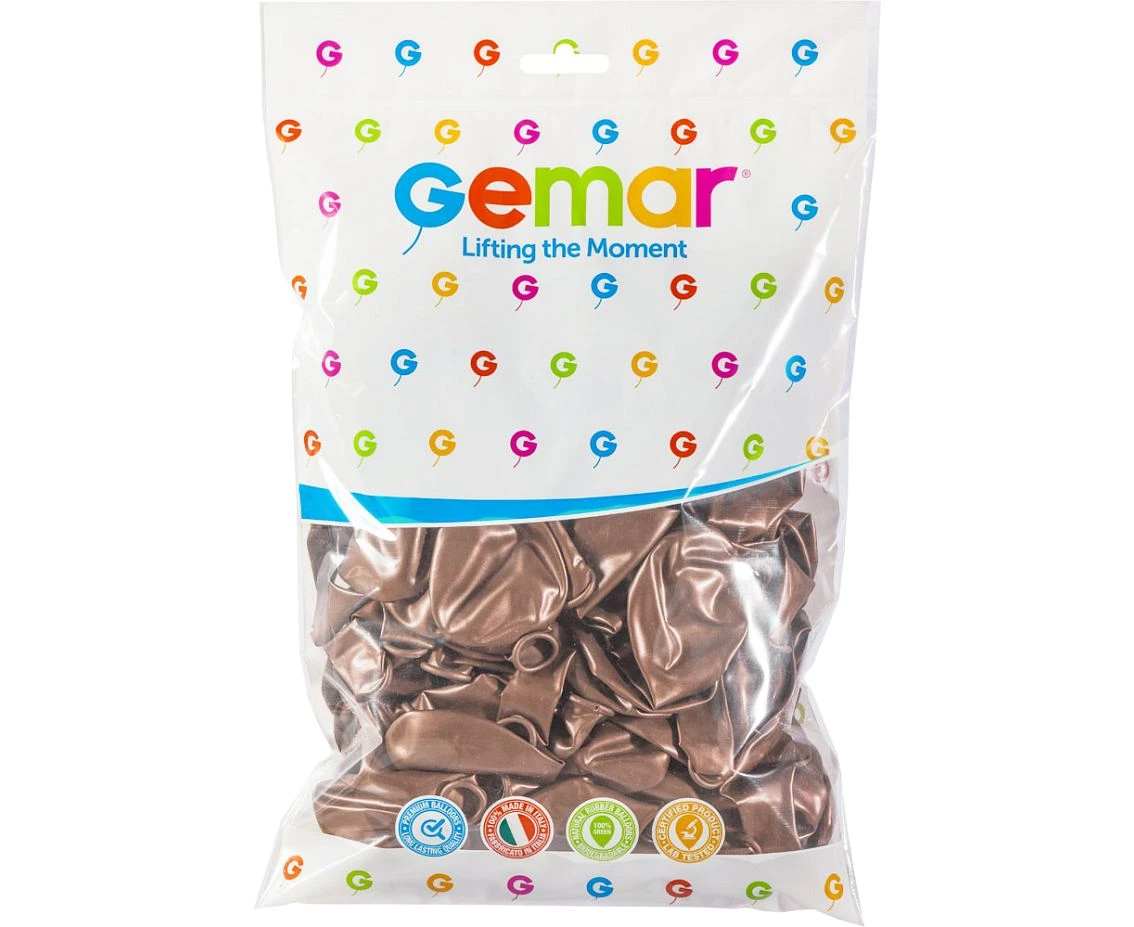 Balony Gemar 13", shiny różowo-złote, 50szt.